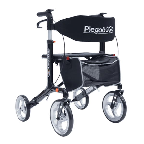 Andadera Rollator Plegable Ruedas Delanteras de 10 pulgadas y Traseras de 8 pulgadas - Vitalefy