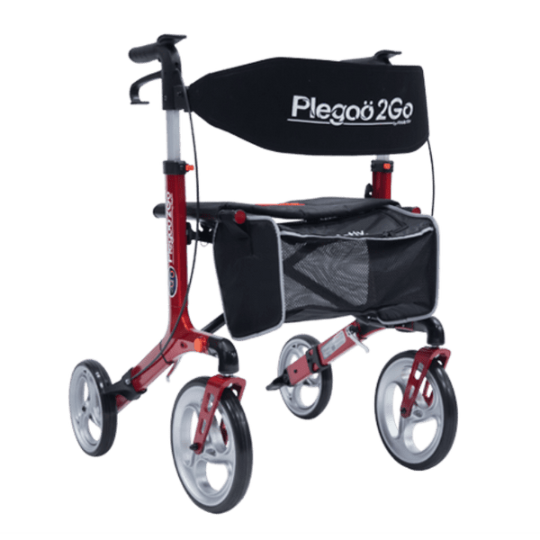 Andadera Rollator Plegable Ruedas Delanteras de 10 pulgadas y Traseras de 8 pulgadas - Vitalefy
