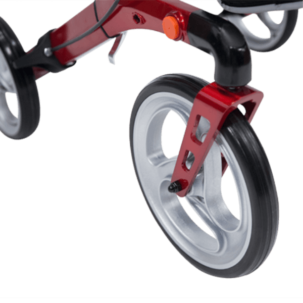 Andadera Rollator Plegable Ruedas Delanteras de 10 pulgadas y Traseras de 8 pulgadas - Vitalefy