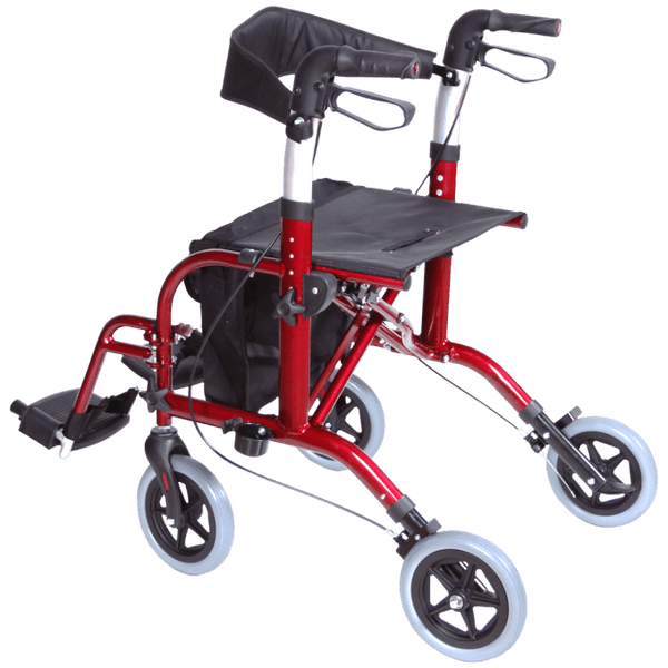 Andadera Rollator Travel de Aluminio con Descansapies, Plegable - Vitalefy