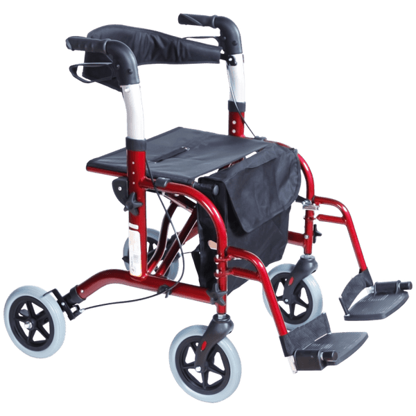Andadera Rollator Travel de Aluminio con Descansapies, Plegable - Vitalefy