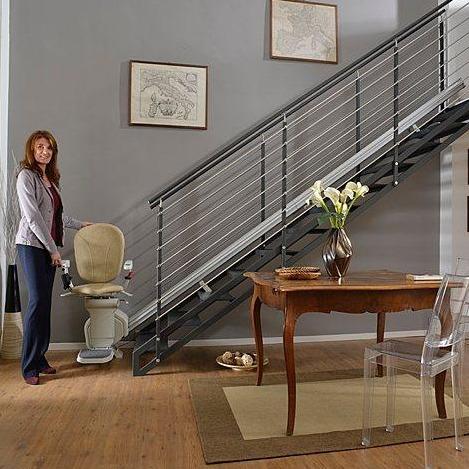 Silla Salvaescalera Electrica Recta Para Subir Escaleras para Personas con Discapacidad o Personas Mayores - Vitalefy