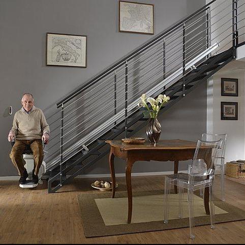 Silla Salvaescalera Electrica Recta Para Subir Escaleras para Personas con Discapacidad o Personas Mayores - Vitalefy