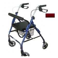 Andadera Rollator Desarmable De Aluminio Roja 4 Ruedas 6 Pulg 120 Kg - Vitalefy