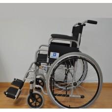 Silla De Ruedas De Acero Esmaltada De 18 Pulg (45.72 Cm) Gris Neumatica Pie Y Bra Demontables 120 Kg - Vitalefy