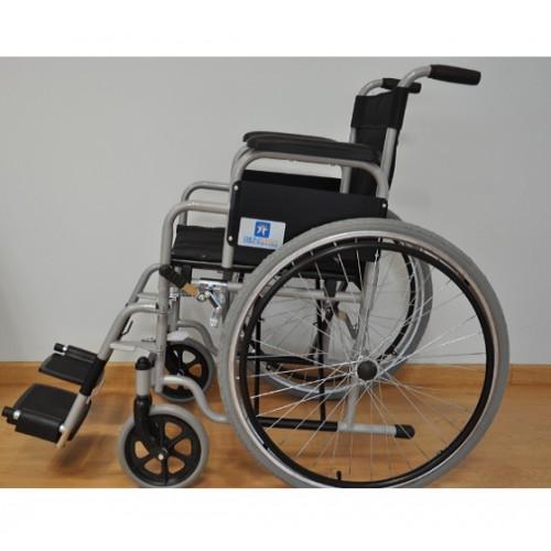 Silla De Ruedas De Acero Esmaltada De 18 Pulg (45.72 Cm) Gris Neumatica Pie Y Bra Demontables 120 Kg - Vitalefy