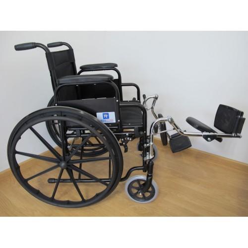 Silla De Ruedas De Acero Esmaltada De 45 Cm Negra Cañuela Elevapiernas Desmontables 120 Kg. - Vitalefy