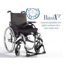 Silla De Ruedas De Aluminio De 43 Cm Rojo Con Qr Y Pierneras Y Brazos Desmontables Mod. Basix 2 - Vitalefy