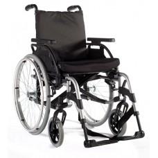 Silla De Ruedas De Aluminio De 45.5 Cm Gris Con Qr Y Pierneras Y Brazos Desmontables Tw Mod. Basix 2 - Vitalefy