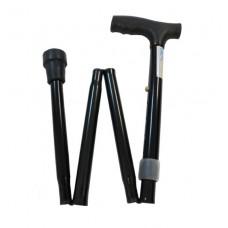 Baston Plegable Mango Aleman De Aluminio Color Negro - Vitalefy